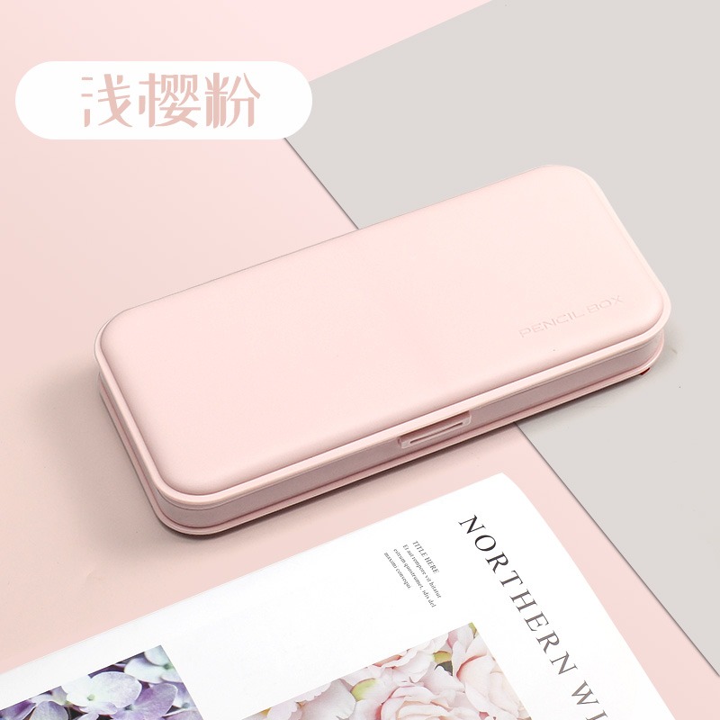 創意簡約日系筆盒磨砂小清新鉛筆盒多功能收納盒可愛小學生文具盒-細節圖8