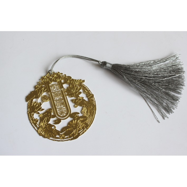 【如魚得水】中國風流蘇黃銅金屬書簽金魚吉祥如意文化創意禮品-細節圖4