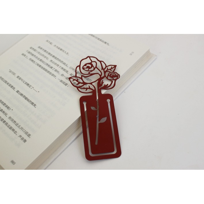 【玫瑰花】精密加厚不銹鋼情人節小王子金屬書簽生日禮品刻字-細節圖10