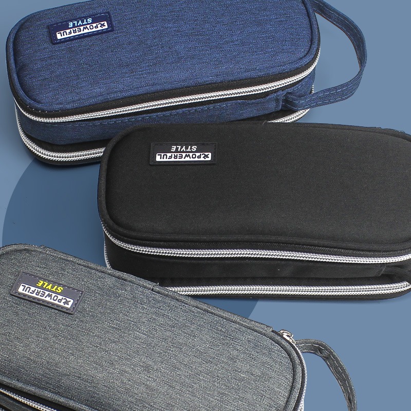 創意多功能手提筆盒初中生簡約INS風鉛筆袋大容量日系清新文具袋-細節圖3