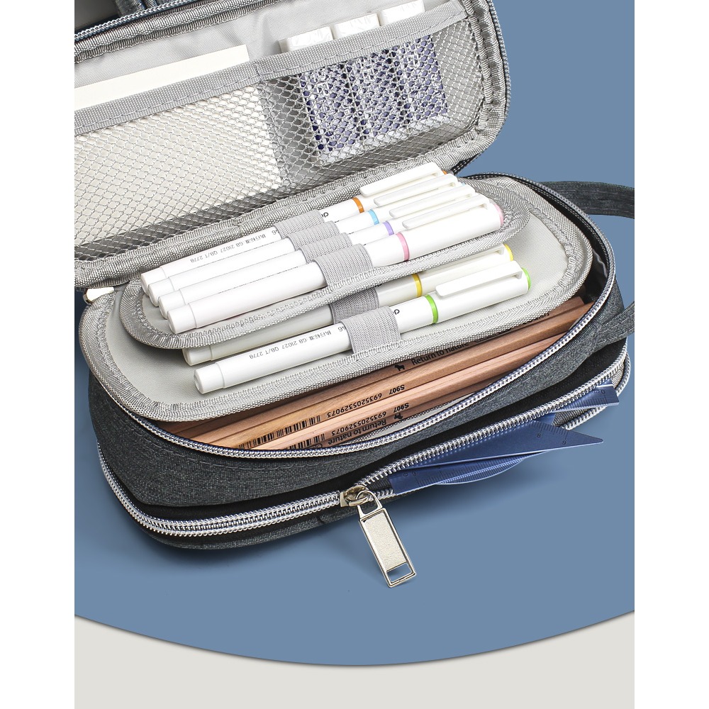 創意多功能手提筆盒初中生簡約INS風鉛筆袋大容量日系清新文具袋-細節圖10