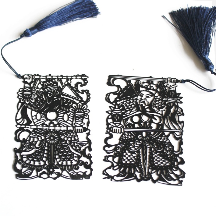 【門神書簽】知識守護者文具禮品中國風古典流蘇鏤空書簽定製-細節圖5