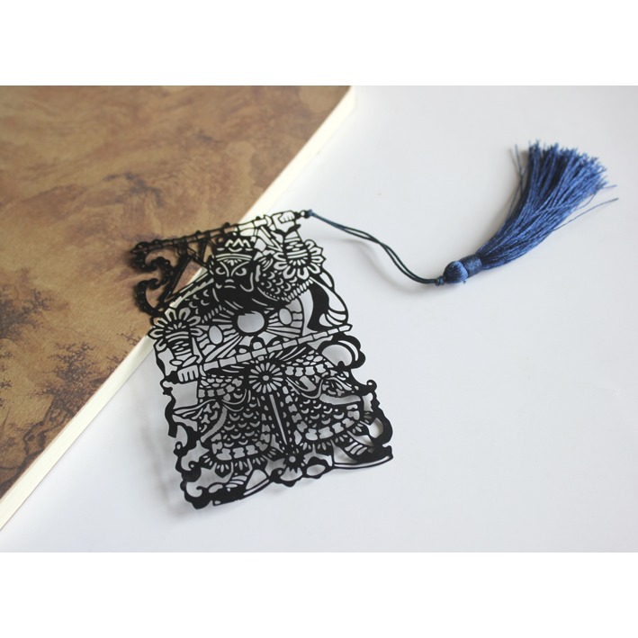 【門神書簽】知識守護者文具禮品中國風古典流蘇鏤空書簽定製-細節圖10