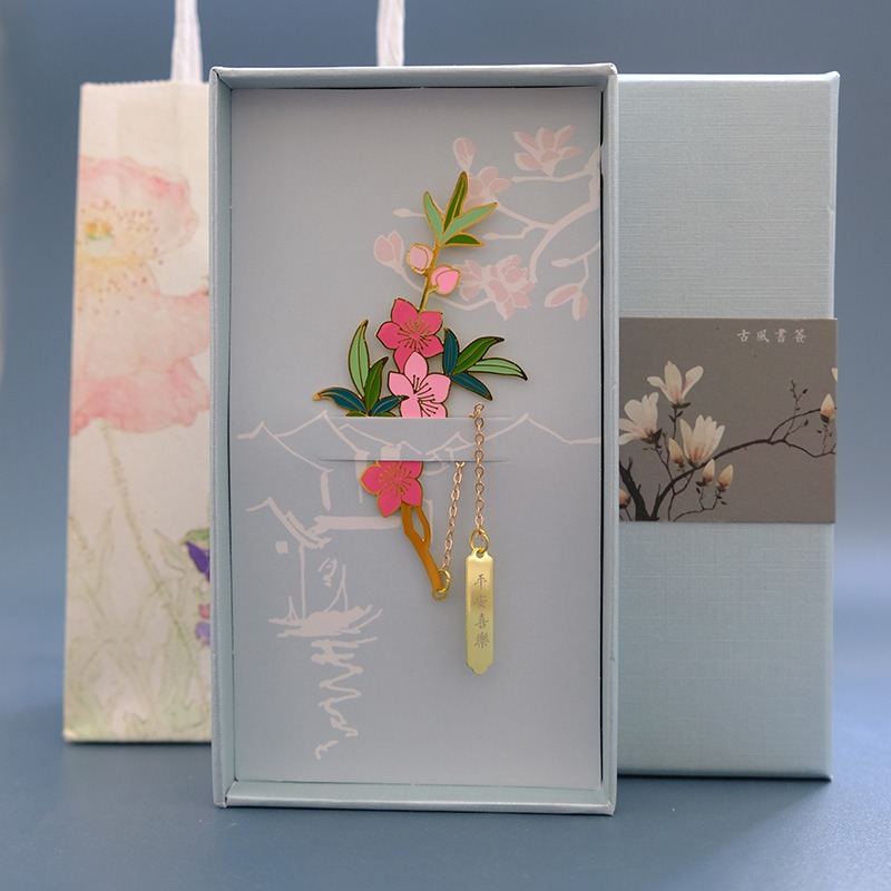 十二月花金屬書簽中國風古典文藝禮品鏤空古風花語禮物刻字教師節-細節圖2