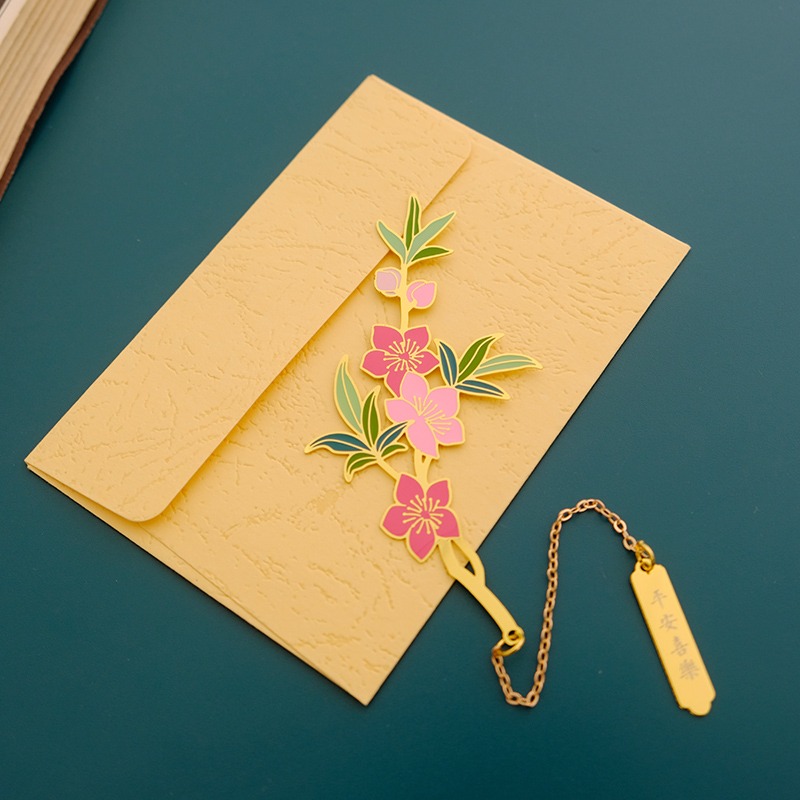 十二月花金屬書簽中國風古典文藝禮品鏤空古風花語禮物刻字教師節-細節圖4