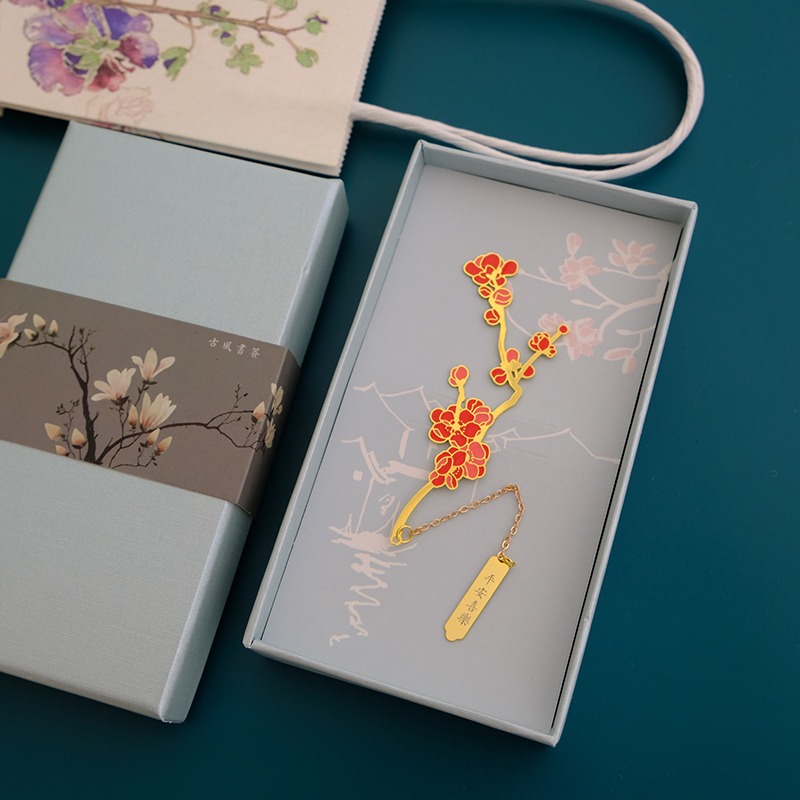 十二月花金屬書簽中國風古典文藝禮品鏤空古風花語禮物刻字教師節-細節圖7