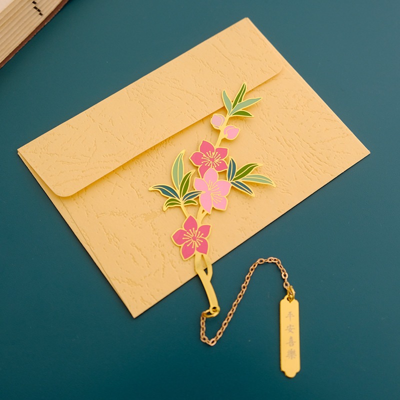 十二月花金屬書簽中國風古典文藝禮品鏤空古風花語禮物刻字教師節-細節圖10