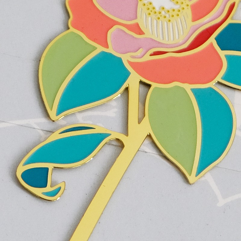 幸運草金屬書簽簡約鏤空花枝俏鳶尾花黃銅文藝禮品文具教師節禮物-細節圖3
