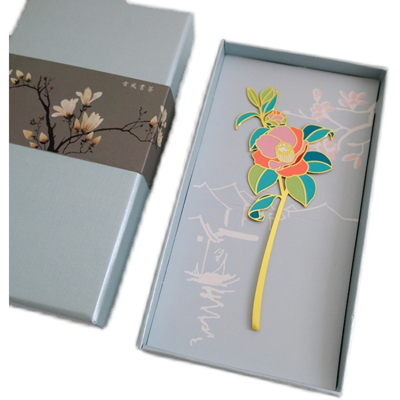 幸運草金屬書簽簡約鏤空花枝俏鳶尾花黃銅文藝禮品文具教師節禮物-細節圖5