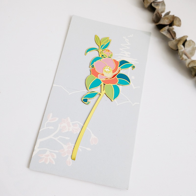 幸運草金屬書簽簡約鏤空花枝俏鳶尾花黃銅文藝禮品文具教師節禮物-細節圖8