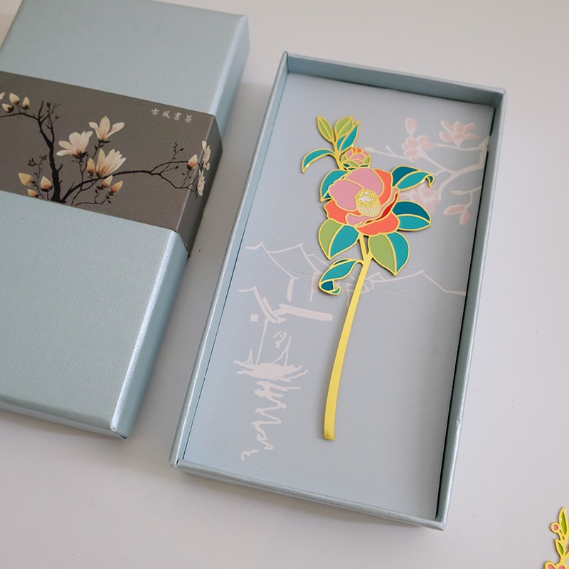 幸運草金屬書簽簡約鏤空花枝俏鳶尾花黃銅文藝禮品文具教師節禮物-細節圖9