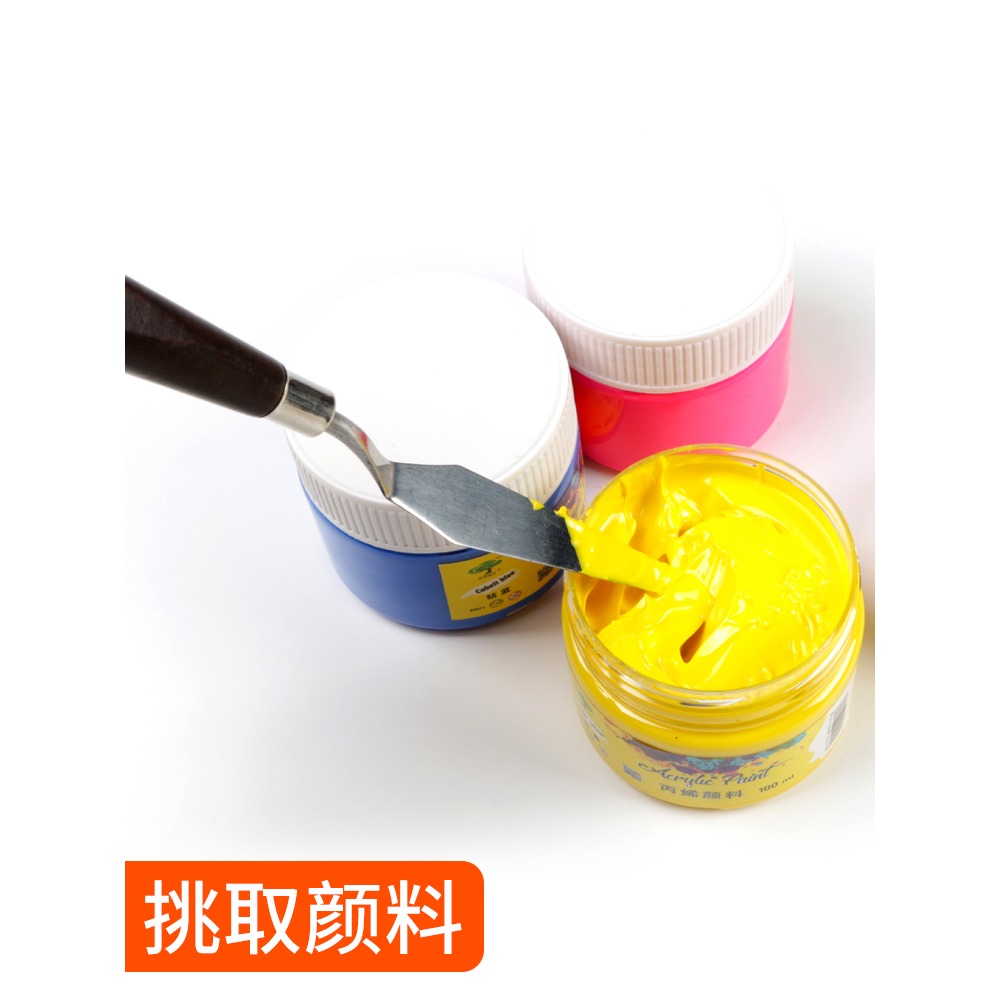 圖繪通油畫刮刀丙烯水粉顏料挑刀調色美術調色刀鏟刀肌理刀挑刀尖頭圓頭平頭大尖小尖五件套裝中性美術用品-細節圖4