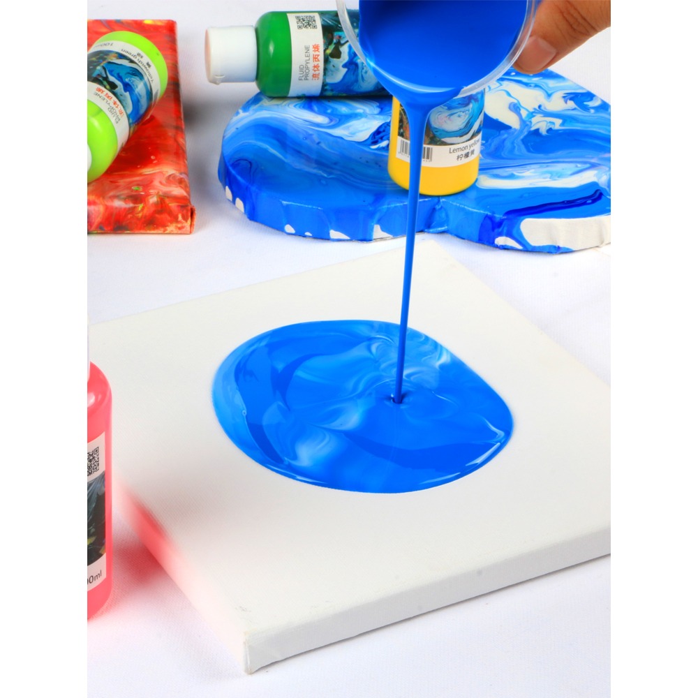 圖繪通流體顏料液態丙烯顏料流動顏料細胞效果塗鴉裝飾抖音同款顏料解壓神器DIY防水幻彩丙烯畫框創意顏料-細節圖4