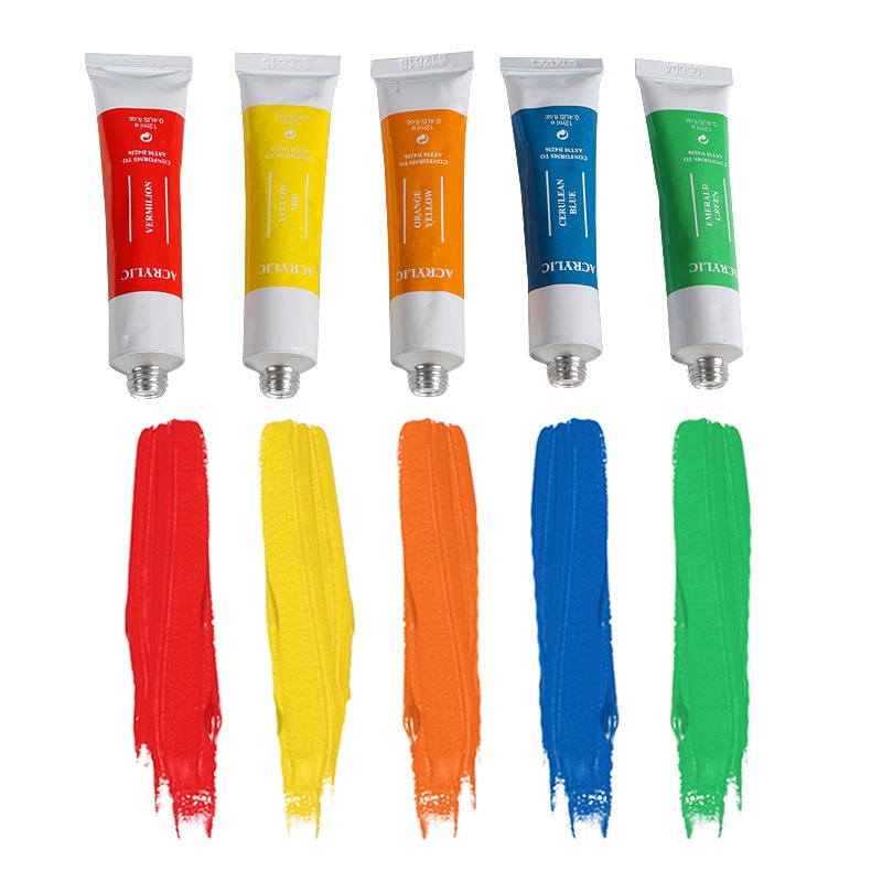 圖繪通丙烯顏料24色套裝防水不易掉色無毒diy手繪塗鴉紡織初學者兒童學生美術用品-細節圖4