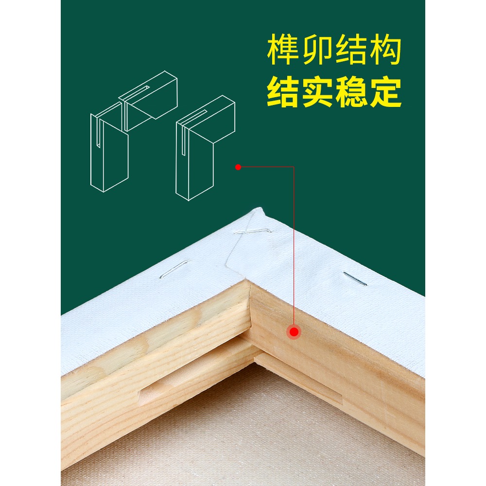 圖繪通純棉亞麻油畫框油畫布框手繪布面空白油畫板初學者材料成品油畫顏料布框批發丙烯畫材工具帶框加厚款-細節圖4