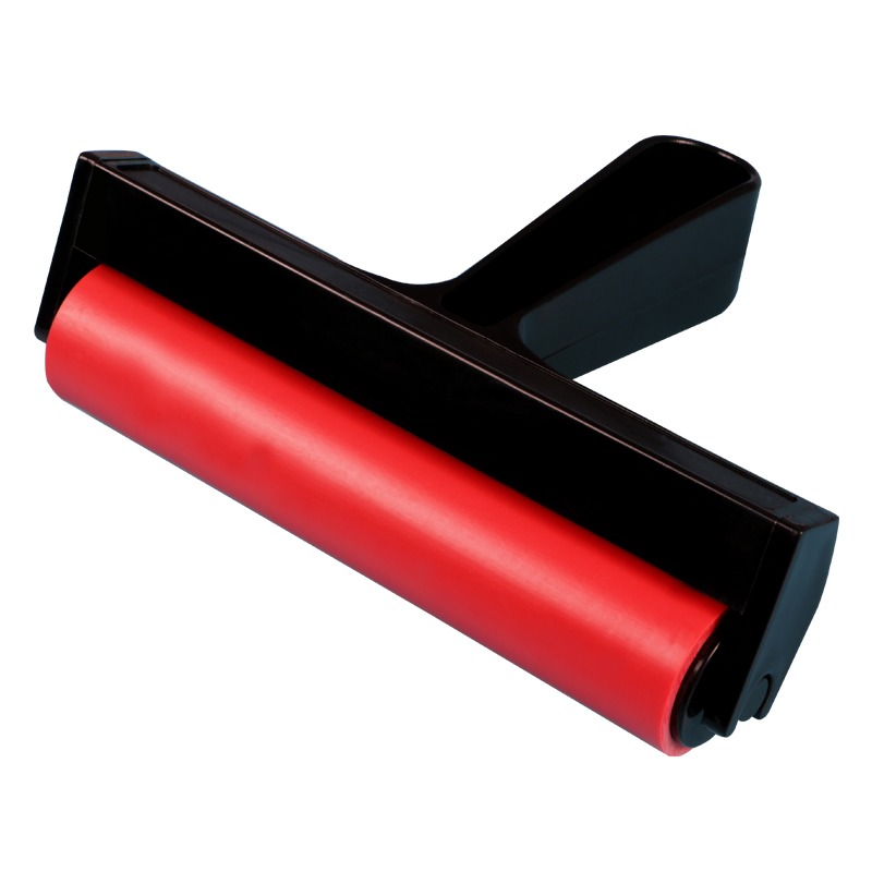 圖繪通油畫滾筒版畫膠輥滾筒油墨滾筒上墨印墨滾筒橡膠滾輪兒童專用木版畫油畫工具壓花橡膠滾筒-細節圖5