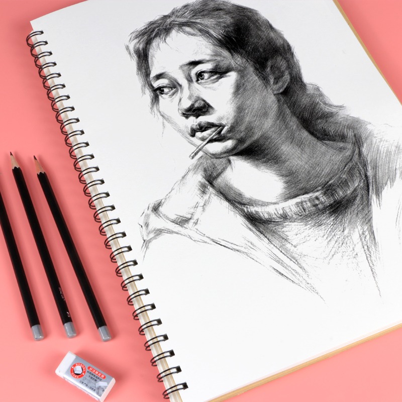 圖繪通素描本速寫本學生用美術生專用8k素描紙繪畫塗鴉本子空白4k繪畫水彩紙8開水粉紙美術畫冊畫本圖畫手繪-細節圖2