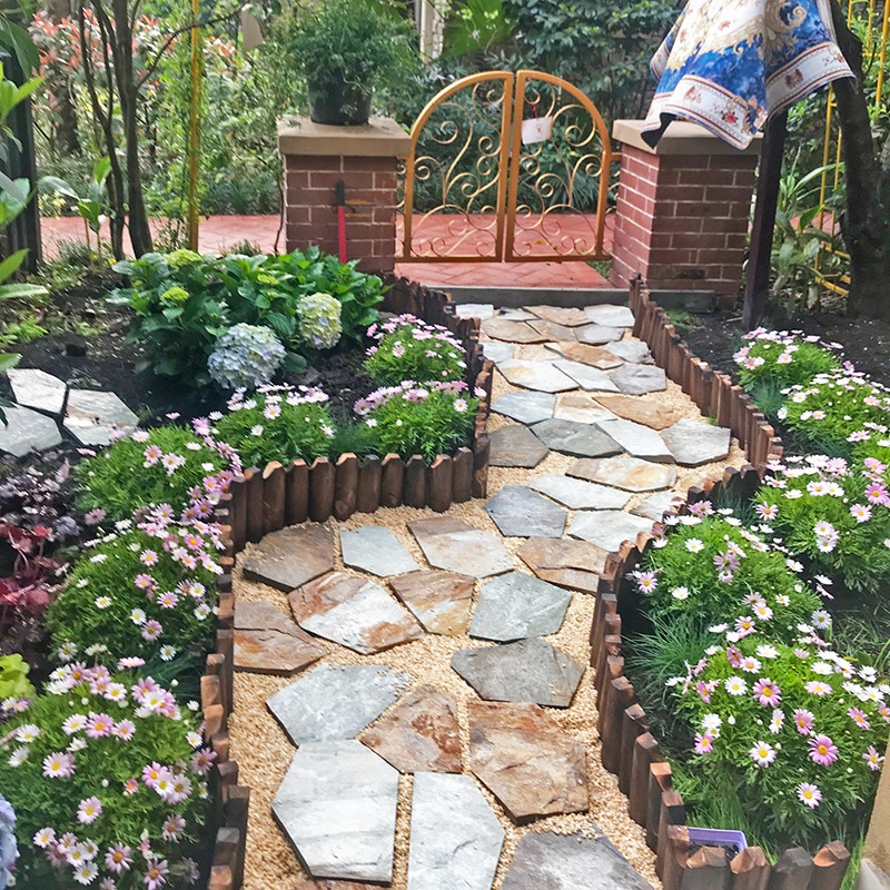 庭院花園花壇圍邊裝飾景觀圍樹圈擋土板分隔條園林綠化草石隔離帶-細節圖3