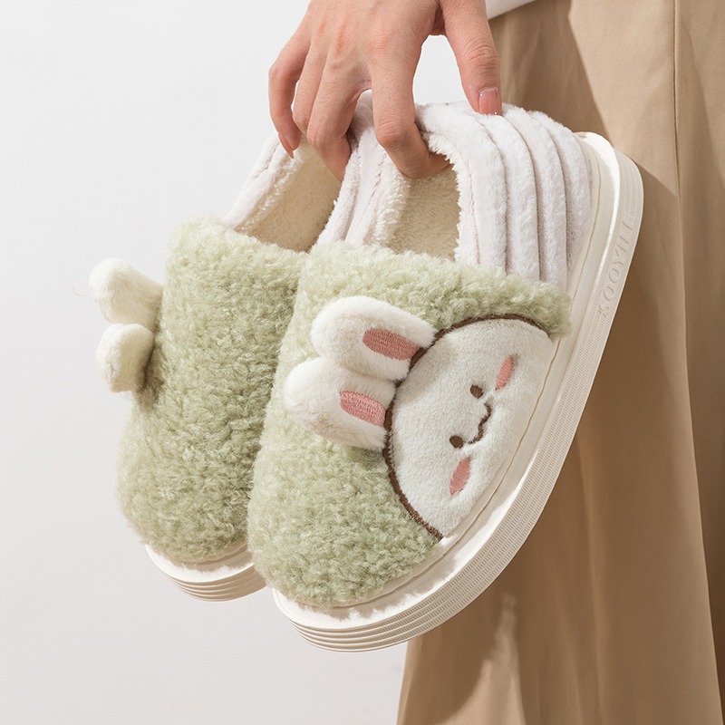 包跟棉拖鞋女秋冬季可愛居家用厚底毛絨保暖防滑室內情侶棉鞋男冬-細節圖4