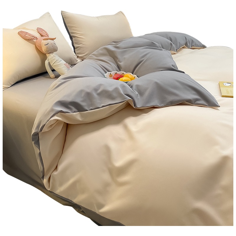 南極人水洗棉四件套四季牀上用品牀單被套牀笠學生宿舍單人三件套-細節圖2