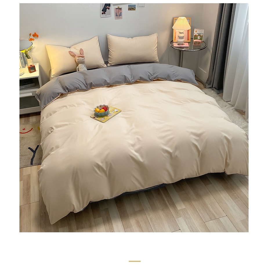 南極人水洗棉四件套四季牀上用品牀單被套牀笠學生宿舍單人三件套-細節圖9