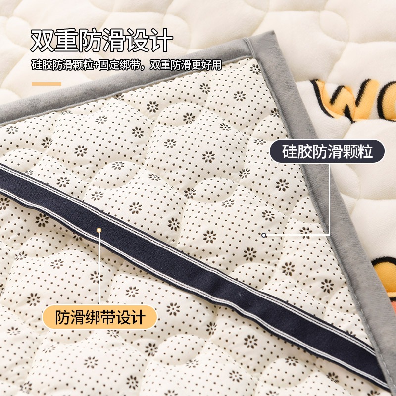 南極人牛奶絨牀墊薄款軟墊家用榻榻米法蘭絨鋪底墊被褥子珊瑚絨-細節圖5