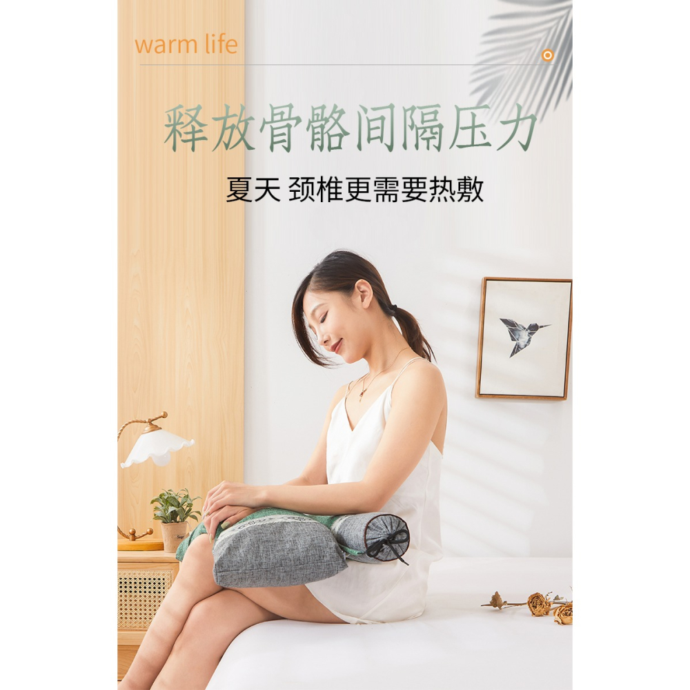 南極人蕎麥頸椎枕頭護頸椎助睡眠睡覺專用決明子艾草圓帶枕套整頭-細節圖7