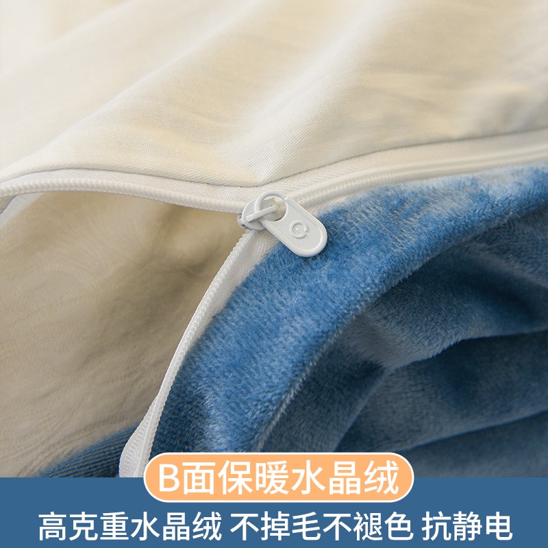南極人純棉加絨被套單件珊瑚絨牛奶絨冬季單人雙面法蘭絨被罩雙人-細節圖4