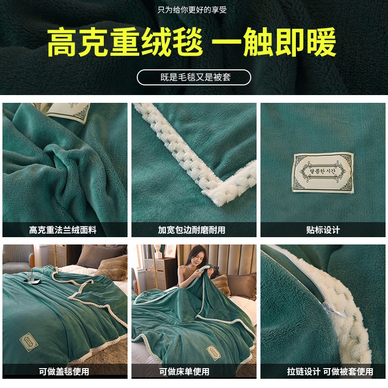 南極人法蘭絨毛毯鋪牀單沙發蓋毯子單雙人薄珊瑚絨被子午睡空調毯-細節圖5