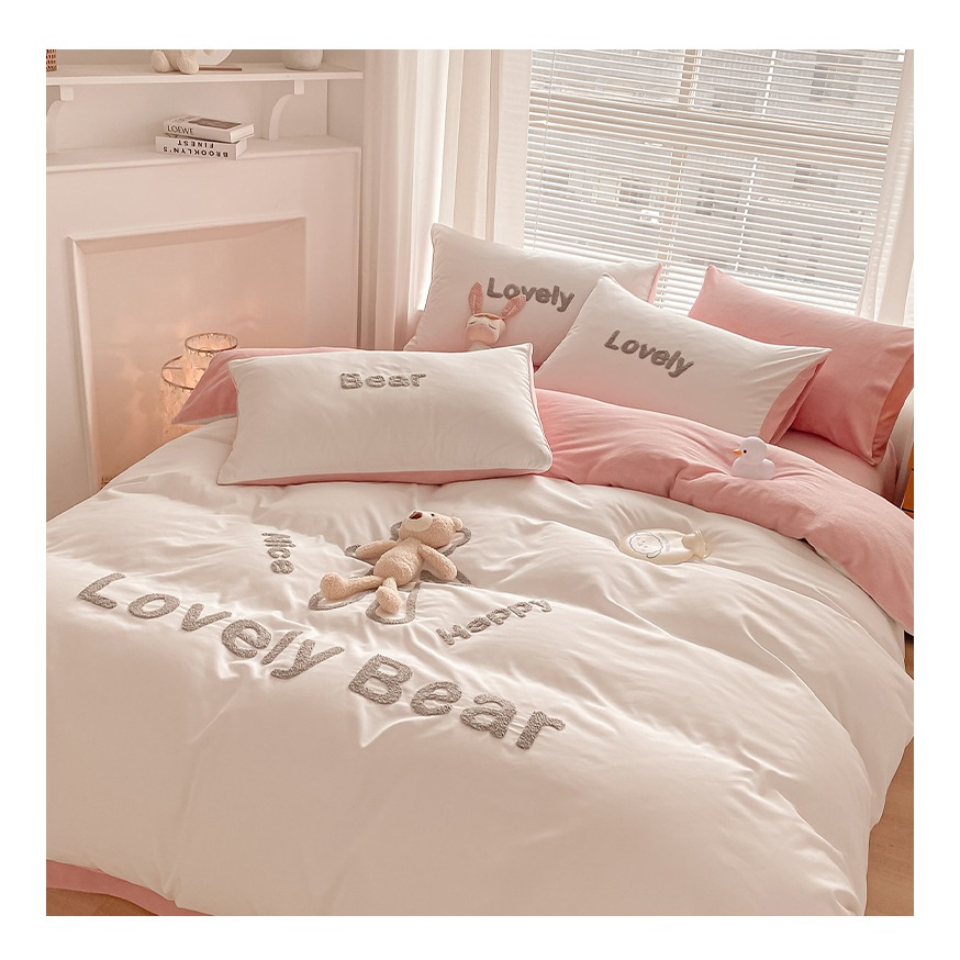 棉加絨被套單件純棉全棉冬天法蘭珊瑚絨雙人單面絨被罩四件套冬季-細節圖8