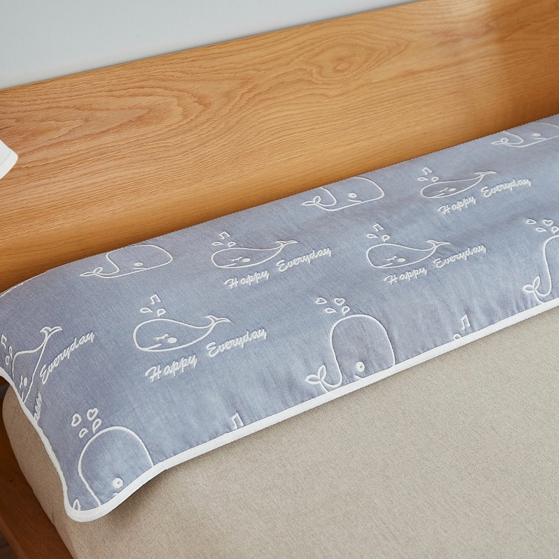 南極人雙人枕巾長款純棉1.2m1.5米防滑不脫落全棉六層紗布超長1.8-細節圖2