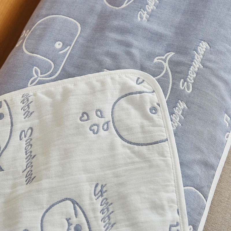 南極人雙人枕巾長款純棉1.2m1.5米防滑不脫落全棉六層紗布超長1.8-細節圖3