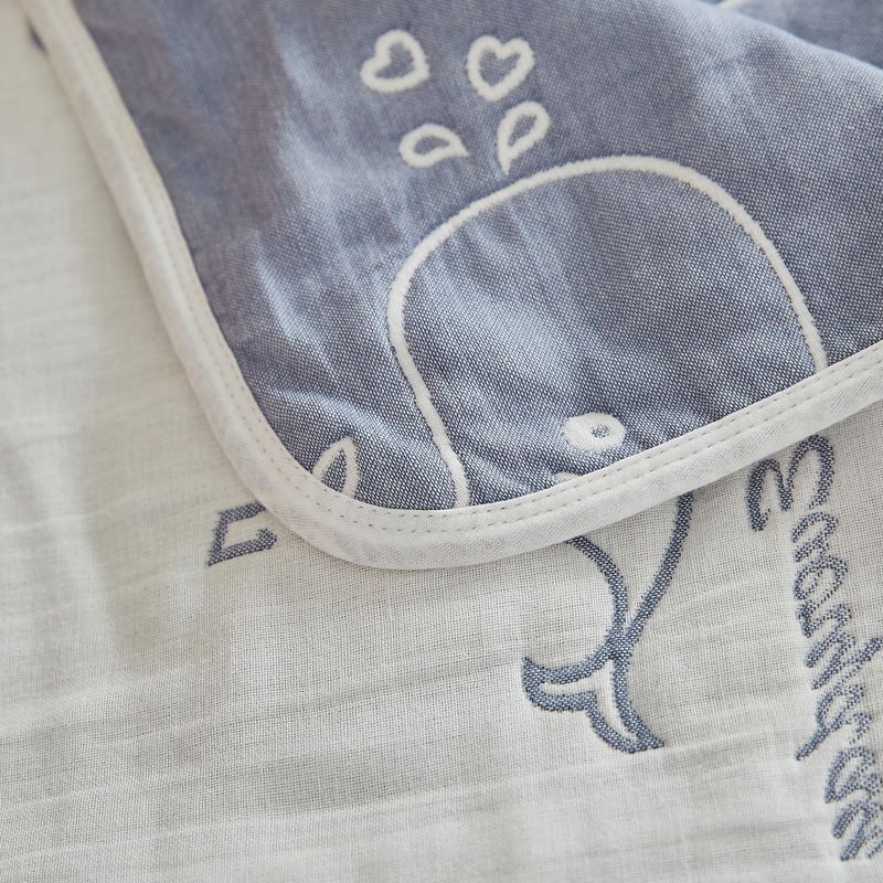 南極人雙人枕巾長款純棉1.2m1.5米防滑不脫落全棉六層紗布超長1.8-細節圖4