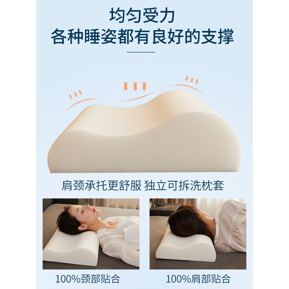 南極人護頸椎枕頭單人家用整頭雙人一對男女助睡眠記憶棉學生枕芯-細節圖3