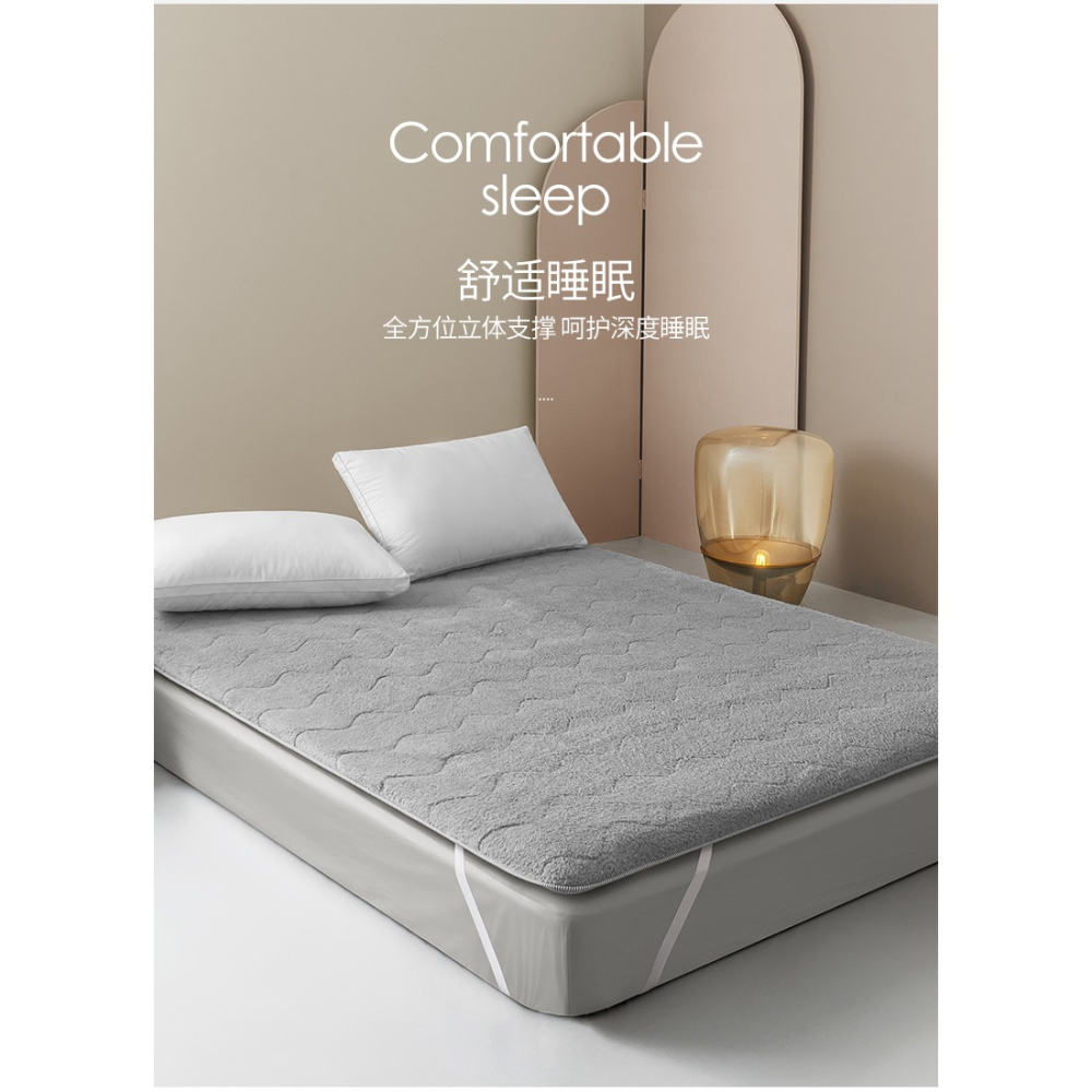 南極人羊羔絨牀墊軟墊褥子家用冬季加厚保暖榻榻米冬天法蘭絨墊子-細節圖9