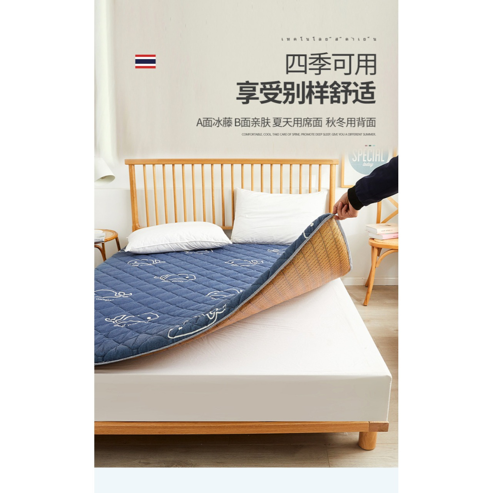 涼席牀墊兩用榻榻米牀墊子學生宿舍單人薄款軟墊租房專用褥子雙人-細節圖6
