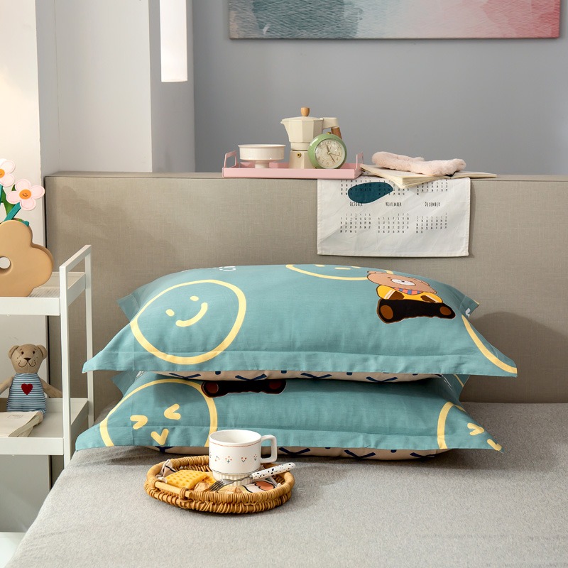 南極人全棉枕套純棉枕頭套雙人單人學生宿舍枕芯套48x74cm一對裝-細節圖3