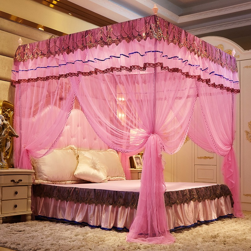 南極人新款落地蚊帳1.8m牀1.5米結婚家用公主風支架固定加密加厚2-細節圖2