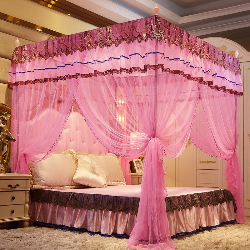 南極人新款落地蚊帳1.8m牀1.5米結婚家用公主風支架固定加密加厚2-細節圖5