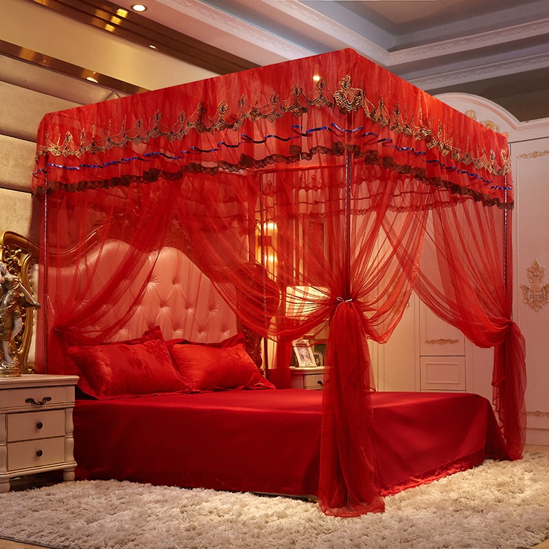 南極人新款落地蚊帳1.8m牀1.5米結婚家用公主風支架固定加密加厚2-細節圖9