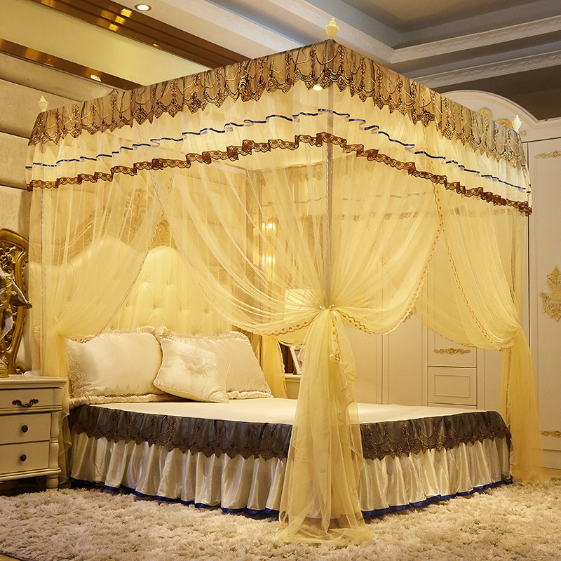 南極人新款落地蚊帳1.8m牀1.5米結婚家用公主風支架固定加密加厚2-細節圖10