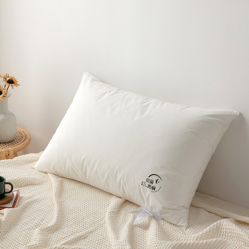 抗菌防?枕芯學生枕家用夏季枕頭可水洗全棉雙人護頸枕成人枕單只-細節圖4