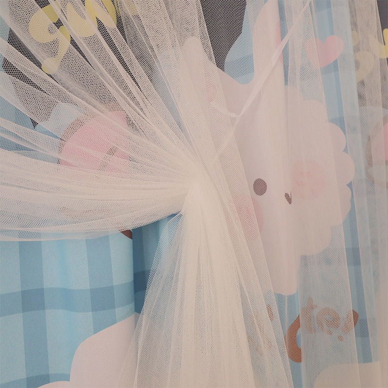 遮光蚊帳牀簾一體式學生牀宿舍上鋪女上下鋪寢室窗簾布少女帶支架-細節圖5