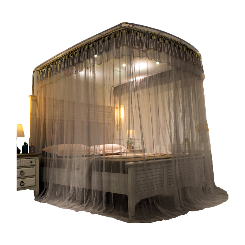 u型伸縮免安裝蚊帳家用落地支架固定/2020新款2021年方便拆洗大牀-細節圖2