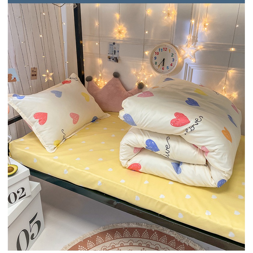 學生宿舍牀上三件套水洗棉牀單被套四件套寢室單人被罩牀品套件夏-細節圖8