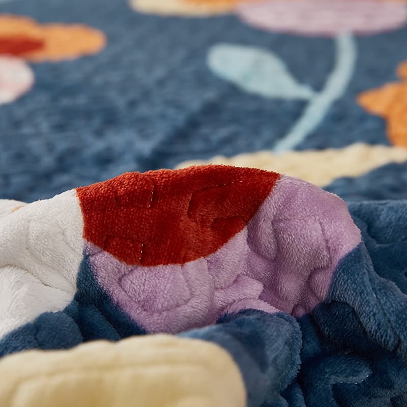 南極人牛奶絨牀蓋三件套春秋水晶絨夾棉榻榻米牀單四季通用牀鋪蓋-細節圖3