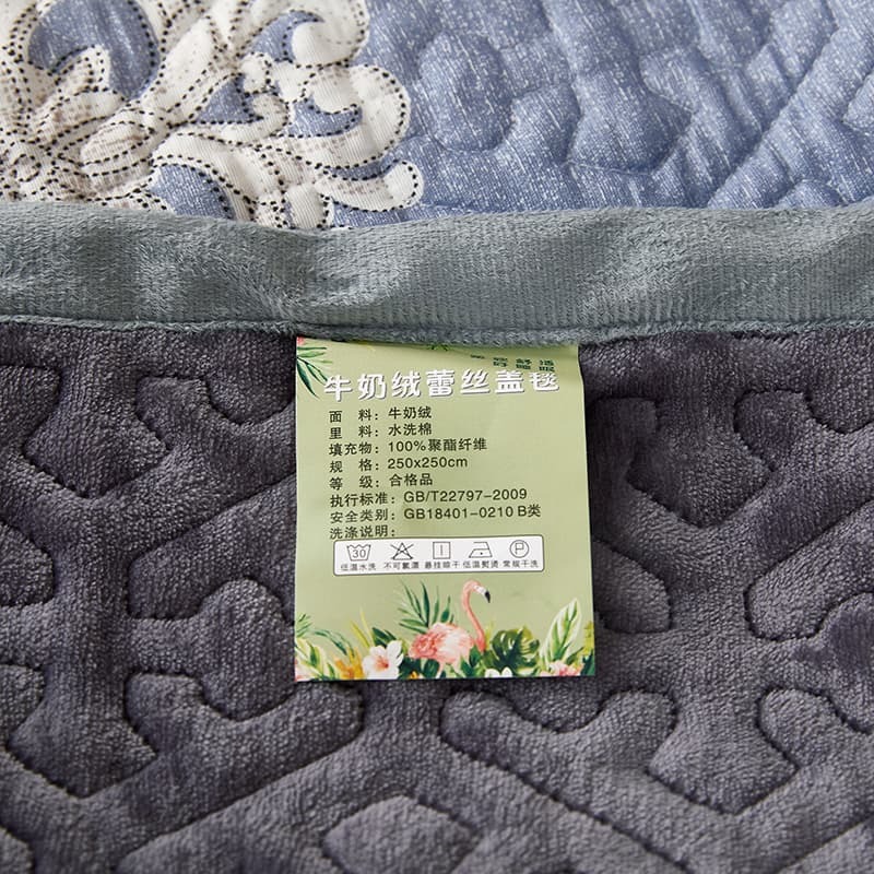 南極人牛奶絨夾棉牀蓋三件套冬季榻榻米水晶絨保暖炕蓋單件牀單套-細節圖5