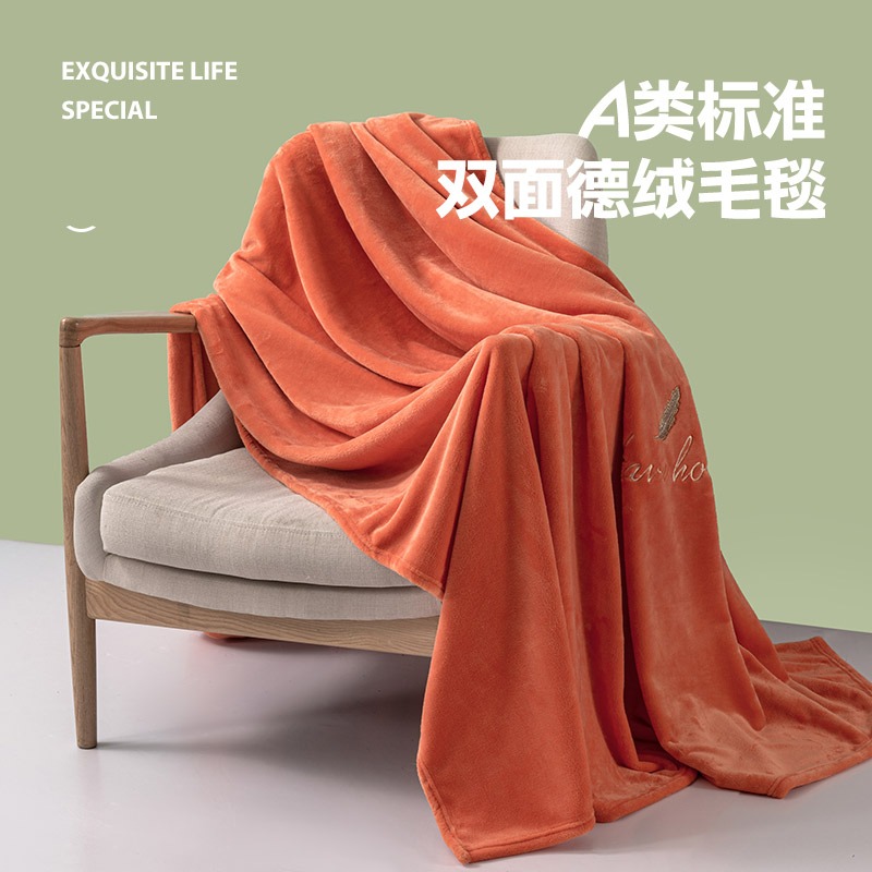 南極人A類德絨毛毯被冬季加厚辦公室午睡毯子沙發空調蓋毯毛巾被-細節圖4