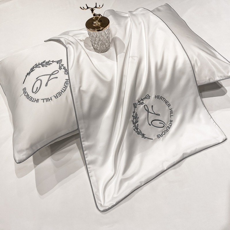 南極人水洗真絲四件套裸睡北歐輕奢牀上用品冬季被套牀單四季通用-細節圖5