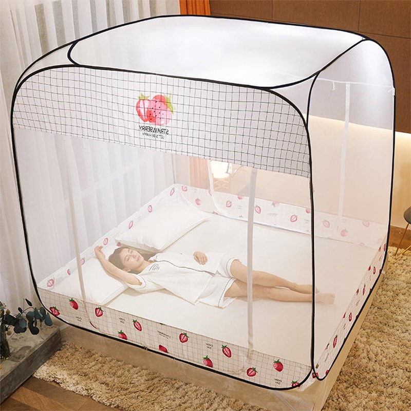 南極人新款蒙古包防摔1.2/2米免安裝蚊帳1.5/1.8m牀雙人家用紋賬-細節圖7